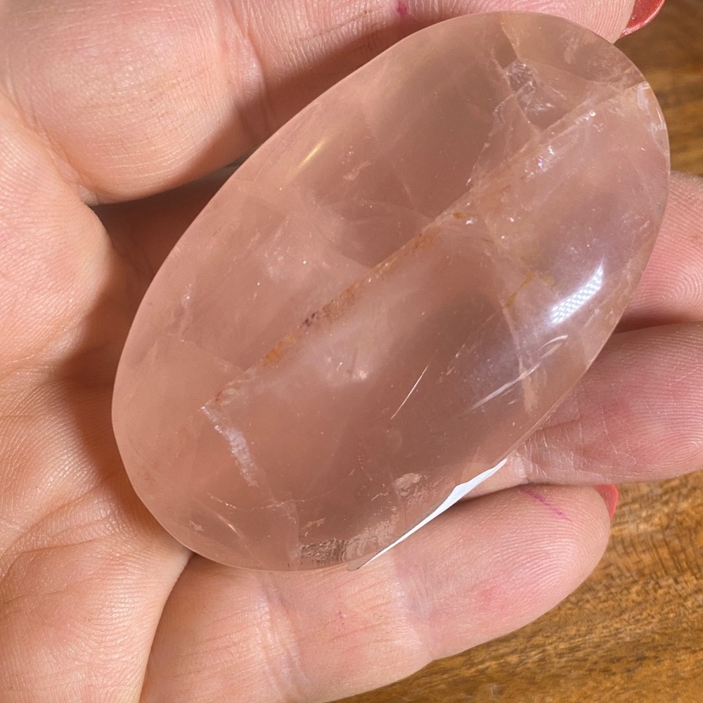 Rose Quartz jelly palm stone